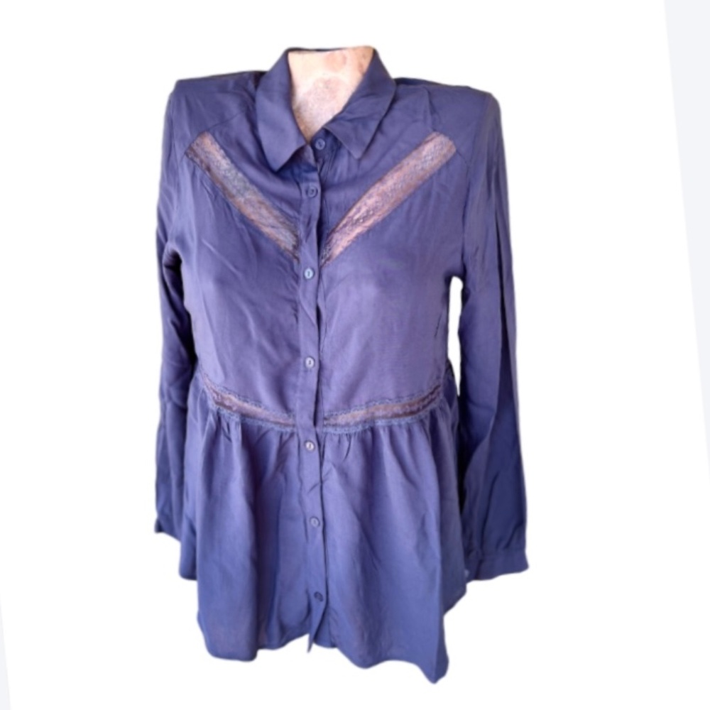 Long Sleeve Button Tunic Down - Picture 2 of 8